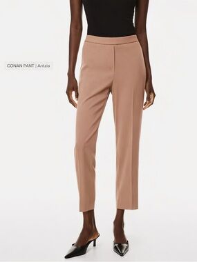 Aritzia Conan Cropped Tailored Pants in Dusty Tan